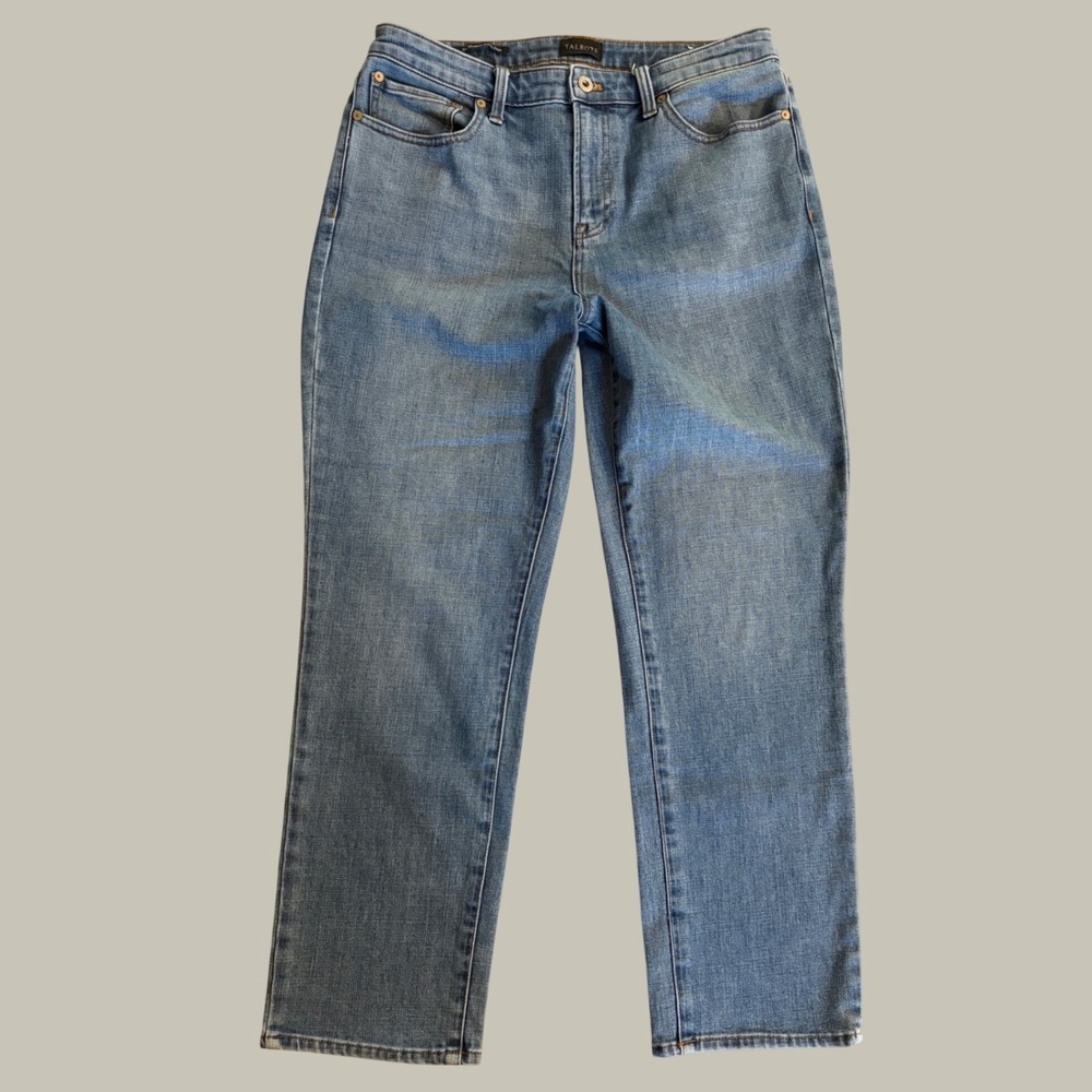 Talbots Modern Ankle Jeans Womens 10 Blue Denim Straight Leg Medium Wash VN5214